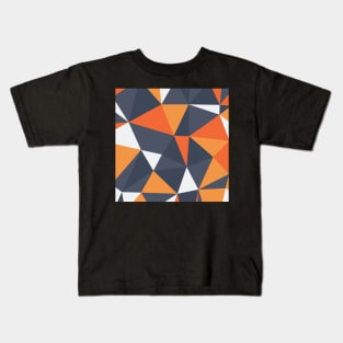 Modern Geometric Grey and Orange Kids T-Shirt